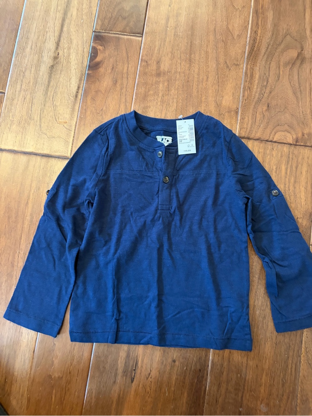 The Children's Place Navy Long-Sleeve Henley Top 3t nwt